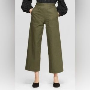 (NWT) Prologue Olive Green Wide Leg High Rise Trouser Pant, Size 16